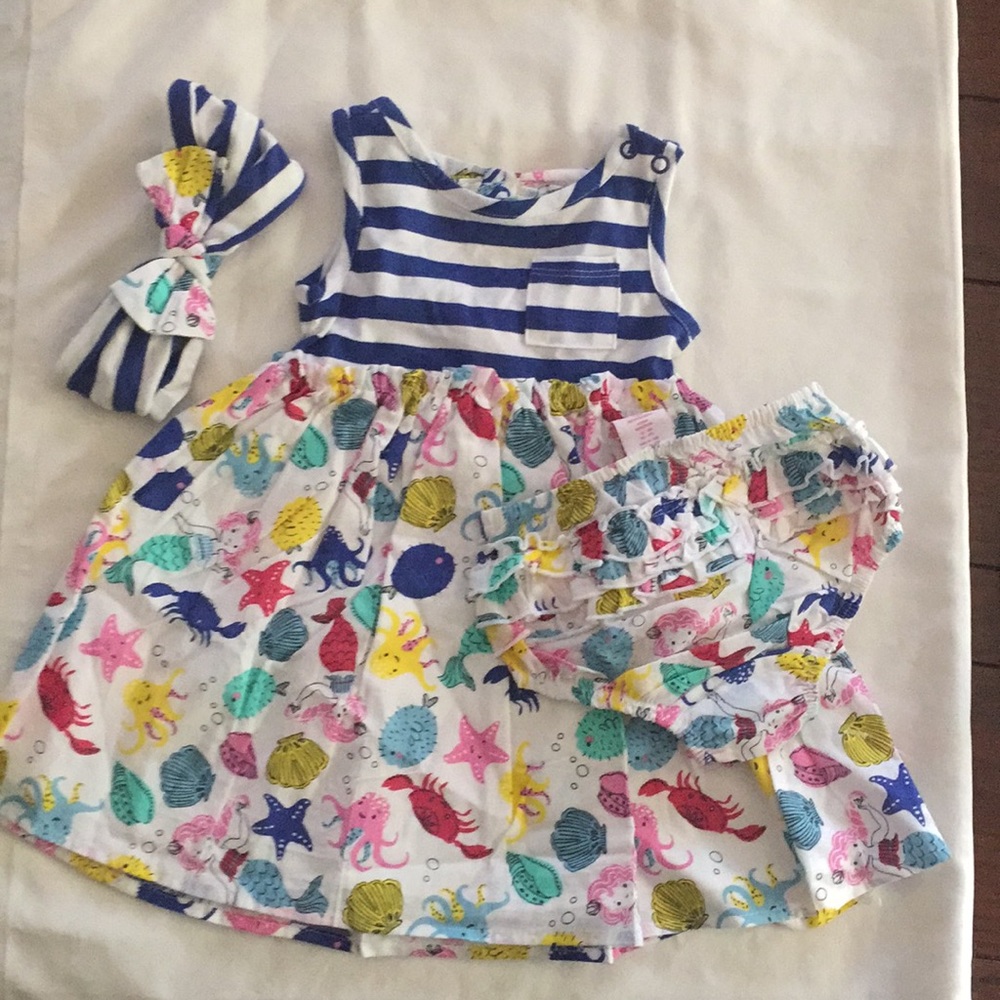 Organic Tommy Bahama Set - Dress Bloomers Headband
